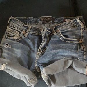 Silver jean shorts